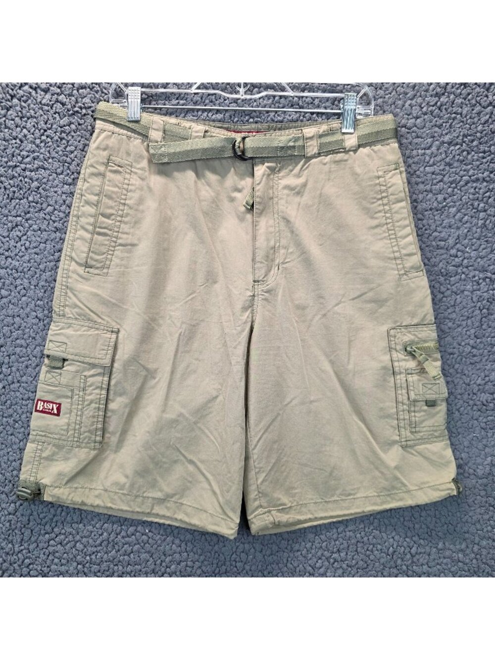 Basix Mens Cargo Shorts M Tan Hiking Casual Gorpcore Camp Outdoor Utility Summer